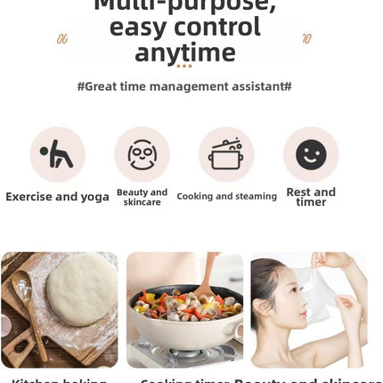 Kitchen Timer - Timer - Kitchen Timer - Egg Timer - Stopwatch - Mechanical Timer - Time Clock - Pomodoro - Kitchen Utensils - Cooking Utensils - Baking Utensils - Gadgets - Alarm Clock - Clock - Stainless Steel - Magnet - Cooking - White - 1 Piece.