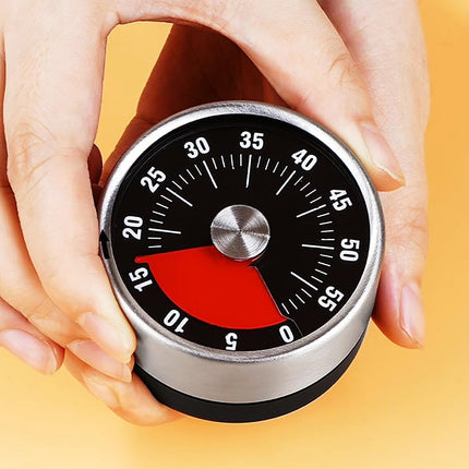 Kitchen Timer - Timer - Kitchen Timer - Egg Timer - Stopwatch - Mechanical Timer - Time Clock - Pomodoro - Kitchen Utensils - Cooking Utensils - Baking Utensils - Gadgets - Alarm Clock - Clock - Stainless Steel - Magnet - Cooking - Black - 1 Piece.