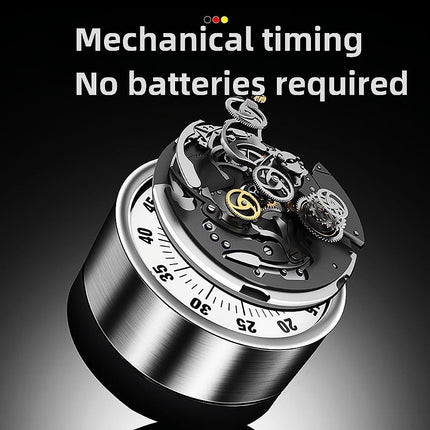 Kitchen Timer - Timer - Kitchen Timer - Egg Timer - Stopwatch - Mechanical Timer - Time Clock - Pomodoro - Kitchen Utensils - Cooking Utensils - Baking Utensils - Gadgets - Alarm Clock - Clock - Stainless Steel - Magnet - Cooking - Black - 1 Piece.