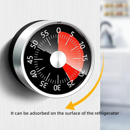 Kitchen Timer - Timer - Kitchen Timer - Egg Timer - Stopwatch - Mechanical Timer - Time Clock - Pomodoro - Kitchen Utensils - Cooking Utensils - Baking Utensils - Gadgets - Alarm Clock - Clock - Stainless Steel - Magnet - Cooking - Black - 1 Piece.