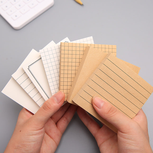 Sticky notes - Memo pad - Notepads - Bullet journal accessories - School supplies - Office supplies - Kraft paper - Notepads - Aesthetic stationery - Scrapbook paper - Sticky notes - Planner - Brown and White - 1 Piece.