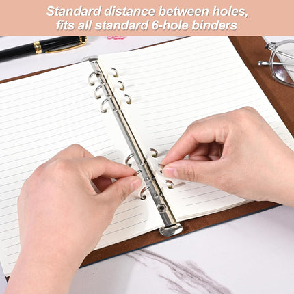 Notebook Refill A5 - Ring Binder Paper 6 Holes - Agenda Refill - Bullet Journal Paper - Refillable Notepad - Writing Paper - Planner Inserts - Office Supplies - School Supplies - Study Notes -Lined Paper - White - [数量] Pieces.