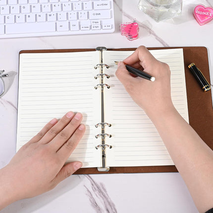 Notebook Refill A5 - Ring Binder Paper 6 Holes - Agenda Refill - Bullet Journal Paper - Refillable Notepad - Writing Paper - Planner Inserts - Office Supplies - School Supplies - Study Notes -Lined Paper - White - [数量] Pieces.
