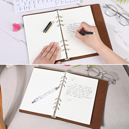 Notebook Refill A5 - Ring Binder Paper 6 Holes - Agenda Refill - Bullet Journal Paper - Refillable Notepad - Writing Paper - Planner Inserts - Office Supplies - School Supplies - Study Notes -Lined Paper - White - [数量] Pieces.