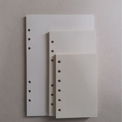 Notebook Refill A5 - Ring Binder Paper 6 Holes - Agenda Refill - Bullet Journal Paper - Refillable Notepad - Writing Paper - Planner Inserts - Office Supplies - School Supplies - Blank Sketch Paper -No Lines - White - 5 Pieces.