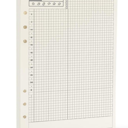 Notebook Refill A5 - Ring Binder Paper 6 Holes - Agenda Refill - Bullet Journal Paper - Refillable Notepad - Writing Paper - Planner Inserts - Office Supplies - School Supplies - Calendar Overview -Weekly planner agenda - white - pack of 5.