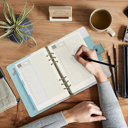 Notebook Refill A5 - Ring Binder Paper 6 Holes - Agenda Refill - Bullet Journal Paper - Refillable Notepad - Writing Paper - Planner Inserts - Office Supplies - School Supplies - Calendar Overview -Weekly planner agenda - white - pack of 5.