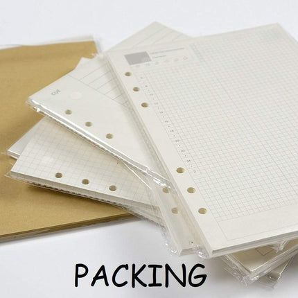 Notebook Refill A5 - Ring Binder Paper 6 Holes - Agenda Refill - Bullet Journal Paper - Refillable Notepad - Writing Paper - Planner Inserts - Office Supplies - School Supplies - Calendar Overview -Weekly planner agenda - white - pack of 5.