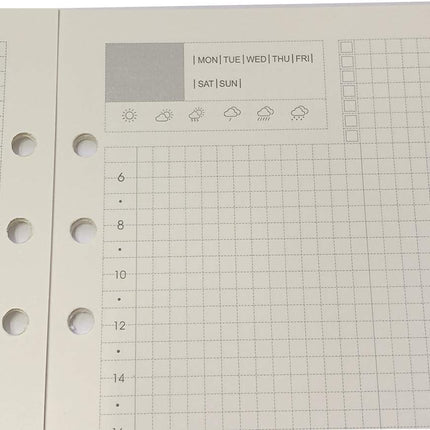 Notebook Refill A5 - Ring Binder Paper 6 Holes - Agenda Refill - Bullet Journal Paper - Refillable Notepad - Writing Paper - Planner Inserts - Office Supplies - School Supplies - Calendar Overview -Weekly planner agenda - white - pack of 5.