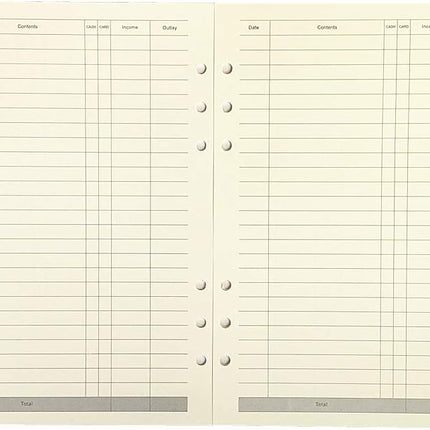 Notebook Refill A5 - Ring Binder Paper 6 Holes - Agenda Refill - Bullet Journal Paper - Refillable Notepad - Writing Paper - Planner Inserts - Office Supplies - School Supplies - Keeping Track of Finances -Budget Planner - White - 5 Pieces.