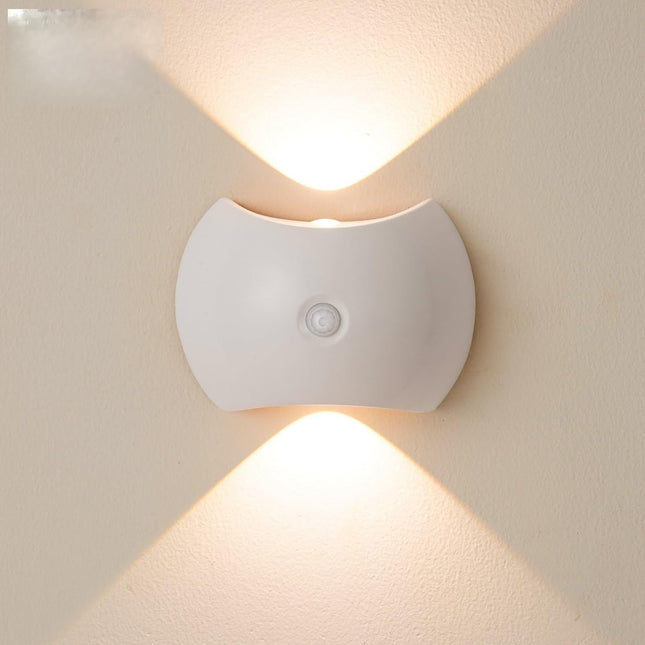 Indoor Wall Lamp - Night Light with Motion Sensor - Wireless LED Wall Light - Rechargeable Wall Lamp - Stair Lighting - Closet Lighting - Bedroom Lamp - USB Rechargeable - Magnetic - Warm White Light - White - 1 Piece.