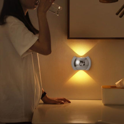 Indoor Wall Lamp - Night Light with Motion Sensor - Wireless LED Wall Light - Rechargeable Wall Lamp - Stair Lighting - Closet Lighting - Bedroom Lamp - USB Rechargeable - Magnetic -RGB Color Light - Black - 1 Piece.