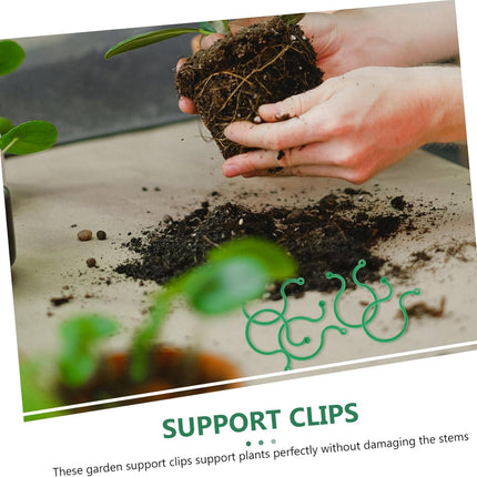 Plant clips - Plant binders - Binding clips - Garden clips - Plant rings - Mounting clips - Plant supports - Vegetable garden accessories - Growing supplies - Climbing plants - Guides - Garden articles - Green - 100 pieces.