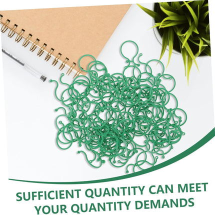 Plant clips - Plant binders - Binding clips - Garden clips - Plant rings - Mounting clips - Plant supports - Vegetable garden accessories - Growing supplies - Climbing plants - Guides - Garden articles - Green - 100 pieces.