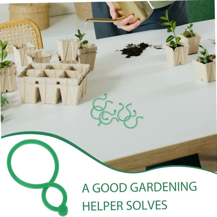 Plant clips - Plant binders - Binding clips - Garden clips - Plant rings - Mounting clips - Plant supports - Vegetable garden accessories - Growing supplies - Climbing plants - Guides - Garden articles - Green - 100 pieces.