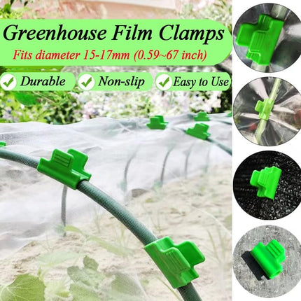 Greenhouse Clamps - Foil Clips - Pipe Clamps 16mm - Greenhouse Clips - Greenhouse Mounting - Tunnel Arch Clips - Vegetable Garden Accessories - Greenhouse - Fleece Cloth Holders - Bird Net Clamp - Insect Mesh Mounting - Garden Supplies - Plastic - Green -.