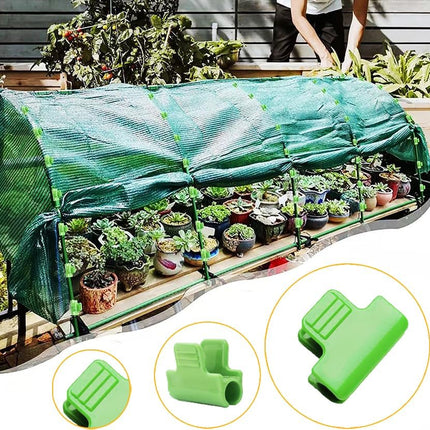 Greenhouse Clamps - Foil Clips - Pipe Clamps 16mm - Greenhouse Clips - Greenhouse Mounting - Tunnel Arch Clips - Vegetable Garden Accessories - Greenhouse - Fleece Cloth Holders - Bird Net Clamp - Insect Mesh Mounting - Garden Supplies - Plastic - Green -.