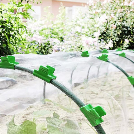 Greenhouse Clamps - Foil Clips - Pipe Clamps 16mm - Greenhouse Clips - Greenhouse Mounting - Tunnel Arch Clips - Vegetable Garden Accessories - Greenhouse - Fleece Cloth Holders - Bird Net Clamp - Insect Mesh Mounting - Garden Supplies - Plastic - Green -.