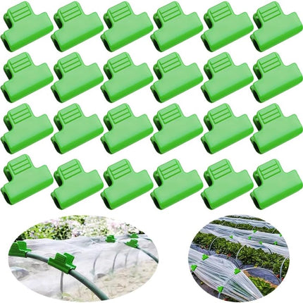 Greenhouse Clamps - Foil Clips - Pipe Clamps 11mm & 16mm - Greenhouse Clips - Combi Set - Greenhouse Mounting - Tunnel Arch Clips - Vegetable Garden Accessories - Fleece Cloth Holders - Bird Net Clamp - Insect Mesh Mounting - Garden Items - Green - 40 Pie.