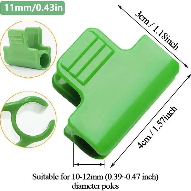 Greenhouse Clamps - Foil Clips - Pipe Clamps 11mm & 16mm - Greenhouse Clips - Combi Set - Greenhouse Mounting - Tunnel Arch Clips - Vegetable Garden Accessories - Fleece Cloth Holders - Bird Net Clamp - Insect Mesh Mounting - Garden Items - Green - 40 Pie.