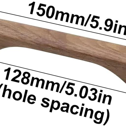 Furniture handles - Kitchen handles - Door handles - Cabinet handles - Drawer knobs - Furniture fittings - Kitchen fittings - Handles - Walnut - Wood - Wooden - Kitchen renovation - Modern - Black walnut - Bridge shape - Pitch 128mm - Walnut - Set of 4.