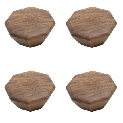 Furniture Knobs - Drawer Knobs - Cabinet Knobs - Furniture Handles - Kitchen Handles - Door Handles - Cabinet Handles - Furniture Hardware - Kitchen Hardware - Handles - Walnut - Wood - Wooden - Octagon - Octagon - Geometric - Design - Walnut - Set of 4.
