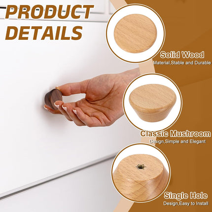 Furniture knobs - Drawer knobs - Cabinet knobs - Furniture handles - Kitchen handles - Door handles - Cabinet handles - Furniture fittings - Kitchen fittings - Handles - Beech wood - Wood - Wooden - Scandinavian - Round - Design - Natural - Beech - Set of.