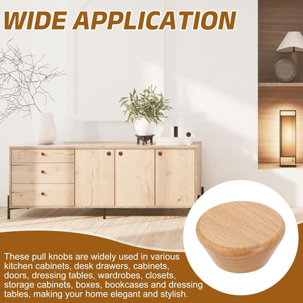 Furniture knobs - Drawer knobs - Cabinet knobs - Furniture handles - Kitchen handles - Door handles - Cabinet handles - Furniture fittings - Kitchen fittings - Handles - Beech wood - Wood - Wooden - Scandinavian - Round - Design - Natural - Beech - Set of.
