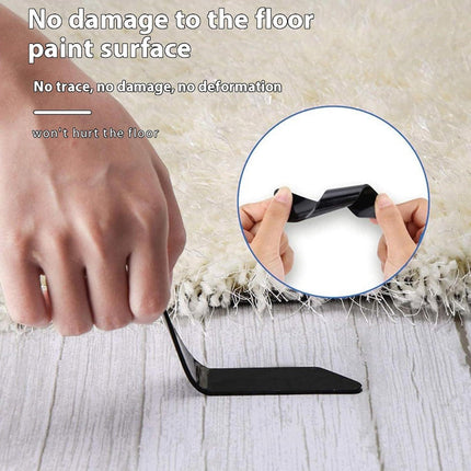 Carpet stoppers - Anti-slip mat - Rug grippers - Rug stopper - Anti-slip stickers - Rug fixer - Sofa cover stopper - Ultra-thin stopper - Carpet undermat - Discreet - Sofa stopper - Black - 4 Pieces.
