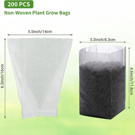 Grow Bags - Gardening - Grow Pots - Vegetable Garden - Seedlings - Plant Bags - Non-woven Grow Bags - Growing Set - Breathable Fleece - Plant Pots - Garden - Sowing - Cuttings - Vegetables - Fruit - Plant Bag - Vegetable Gardening - Sustainable - White -.