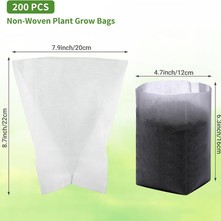 Grow Bags - Gardening - Grow Pots - Vegetable Garden - Seedlings - Plant Bags - Non-woven Grow Bags - Growing Set - Breathable Fleece - Vegetable Garden - Vegetable Gardening - Sowing - Cuttings - Garden Plants - Growing Tray - Flower Pot Bag - Sustainabl.