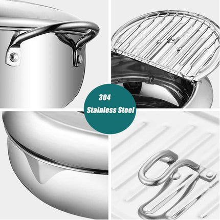 Japanese Tempura Deep Fryer — 24cm Stainless Steel.