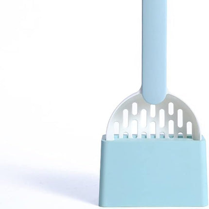 Cat Litter Scoop - Cat Litter Scoop - Cat Litter Scoop - Cat Litter Scoop - Cat Litter Accessories - Cat Litter Scoop with Holder - Cat Toilet Cleaning - Cat Litter Sieve - Cat Litter Scoop - Pet Supplies Cats - Sturdy Plastic Scoop - Blue - 1 Piece.