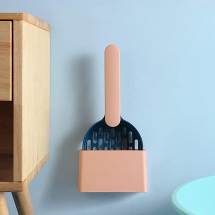 Cat Litter Scoop - Cat Litter Scoop - Cat Litter Scoop - Cat Litter Scoop - Cat Litter Accessories - Cat Litter Scoop with Holder - Cat Toilet Cleaning - Cat Litter Sieve - Cat Litter Scoop - Pet Supplies Cats - Sturdy Plastic Scoop - Blue - 1 Piece.