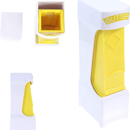 Butter Cutter - Butter Dish - Butter Dispenser - Butter Storage Box - Butter Box - Kitchen Utensils - Butter Cutting - Butter Storage Container - Food Storage Container - Butter Slicer - Butter Mill - Kitchen Accessories - Butter Holder - White and Yellow.