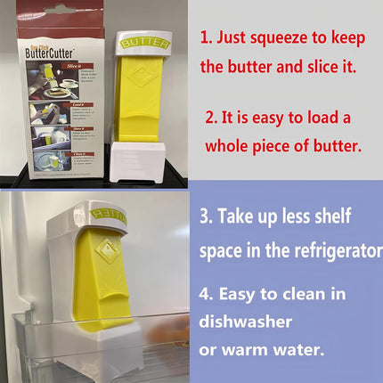 Butter Cutter - Butter Dish - Butter Dispenser - Butter Storage Box - Butter Box - Kitchen Utensils - Butter Cutting - Butter Storage Container - Food Storage Container - Butter Slicer - Butter Mill - Kitchen Accessories - Butter Holder - White and Yellow.