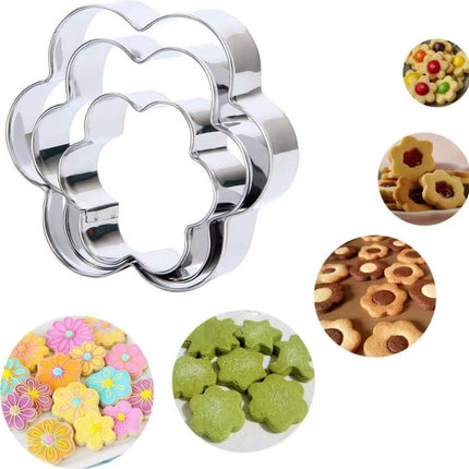 12x Cookie Cutter Set - Cookie Shapes - Flower, Heart, Round, Star.