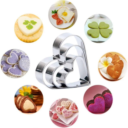 12x Cookie Cutter Set - Cookie Shapes - Flower, Heart, Round, Star.
