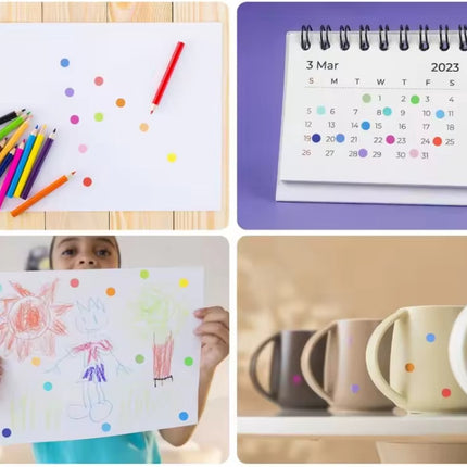 Round stickers - Small dot stickers 6mm for Bullet Journal - 2750 pieces.