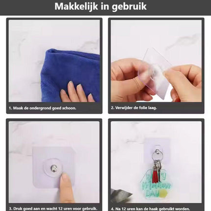 10x Adhesive Nail | Self-Adhesive Hooks | No Drilling Required Hanging System | Threaded.