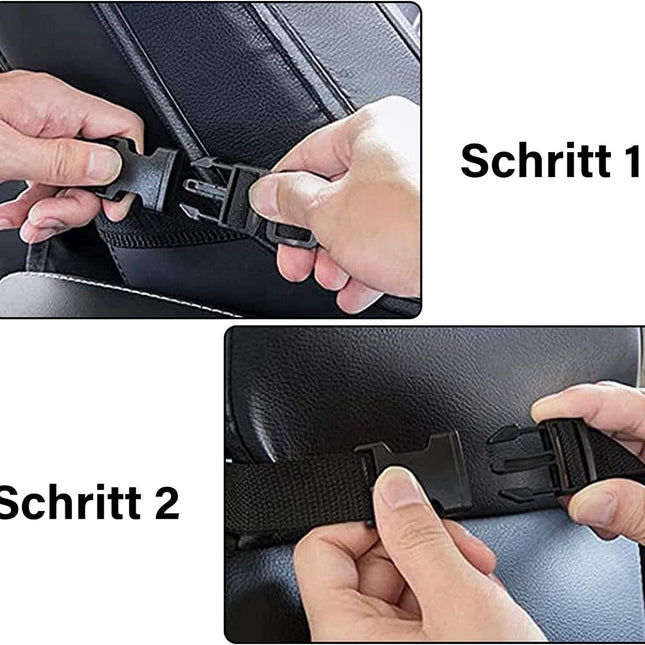 Famanu - Children's Car Organizer, 2 PCS Car Storage Accessories with 24.4 cm iPad Pocket, 10 Pockets for the Car Seat Backrest, Black.