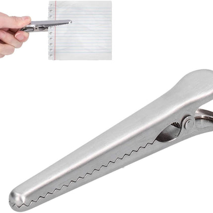12 Stainless Steel Bag Clips - Airtight Seals for Coffee, Chips & Food - Strong Jaw Grip for Freshness Preservation - Kitchen Organization & Storage Accessories - Silver.