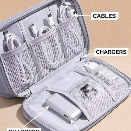 Cable Organizer Bag Grey – Travel & Storage Accessories – Compact & Portable – Water-Repellent – For Cables & Electronics.