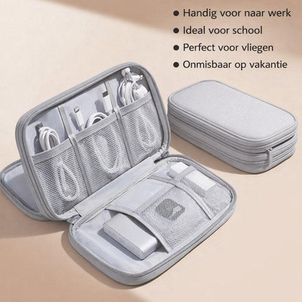 Cable Organizer Bag Grey – Travel & Storage Accessories – Compact & Portable – Water-Repellent – For Cables & Electronics.