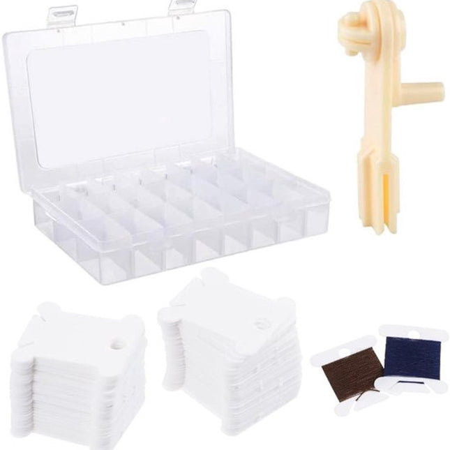 Embroidery Threads Spools, Embroidery Threads, Cards, Cross Stitch, Thread Chart, 100 Pieces, Embroidery Threads, Spools, Plastic with Storage Box and Thread Winder for DIY Crafts, Sewing, Storage Accessories.