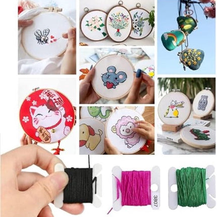 Embroidery Threads Spools, Embroidery Threads, Cards, Cross Stitch, Thread Chart, 100 Pieces, Embroidery Threads, Spools, Plastic with Storage Box and Thread Winder for DIY Crafts, Sewing, Storage Accessories.