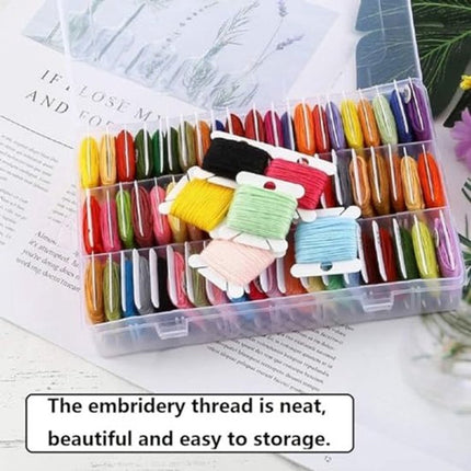 Embroidery Threads Spools, Embroidery Threads, Cards, Cross Stitch, Thread Chart, 100 Pieces, Embroidery Threads, Spools, Plastic with Storage Box and Thread Winder for DIY Crafts, Sewing, Storage Accessories.