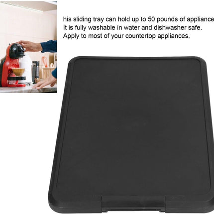 Allecto Kitchen Appliance Sliding Tray - Rolling Tray - Handy - Black - Storage Accessories - Suitable for various models - Kitchen Appliance Storage System.