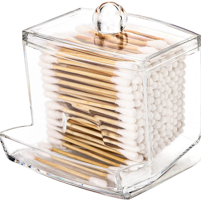 cotton swab holder dispenser large transparent bathroom storage accessories decoration organizer cotton swab cotton ball holder apothecary jar cotton swab cotton ball thread container.