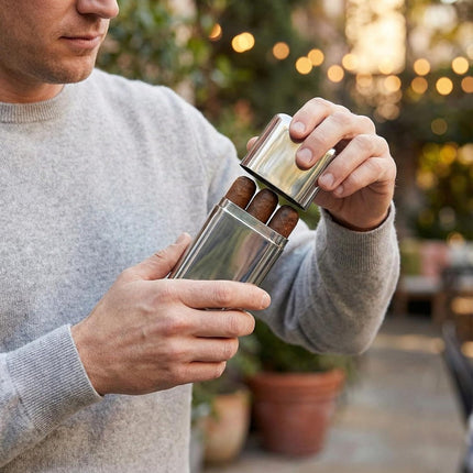 Stainless Steel Travel Case Portable Holder for Light Humidor Storage Accessories with Handle.